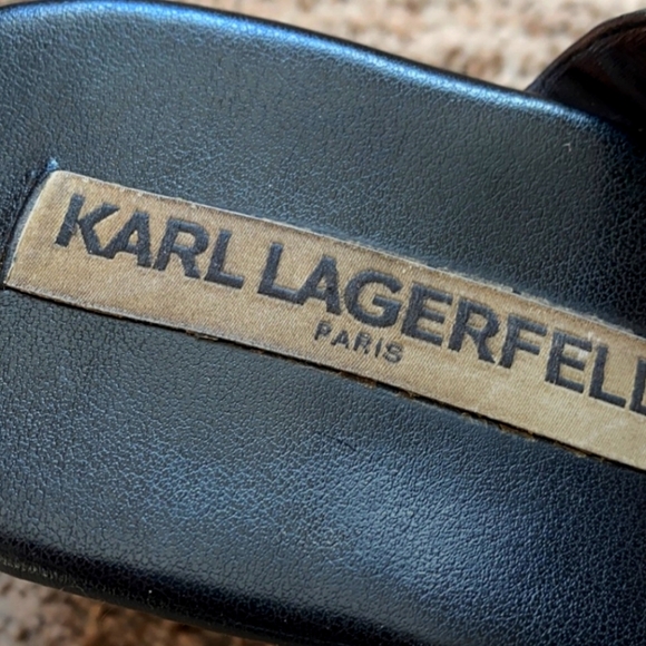 Karl Lagerfeld Platform Slip On Wedge Sandals - Picture 3 of 11